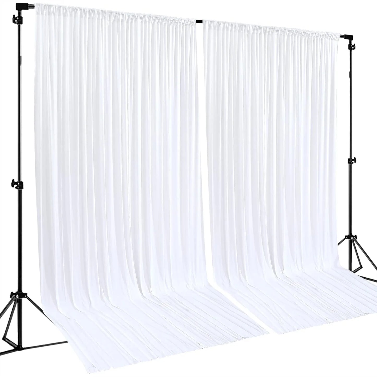 White Backdrop Curtains 2 Panels, 10FT Wrinkle-Free Polyester Photography Drapes for Wedding Baby Shower Party Background
**Drapes Only**