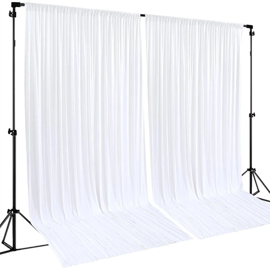 White Backdrop Curtains 2 Panels, 10FT Wrinkle-Free Polyester Photography Drapes for Wedding Baby Shower Party Background
**Drapes Only**