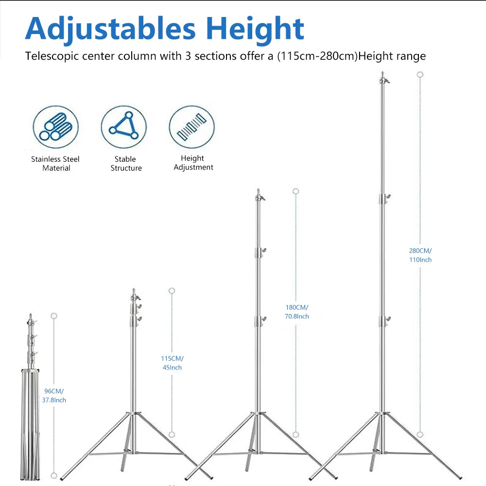 SH Studio Folding Lighting Tripod Stand for Photo Studio