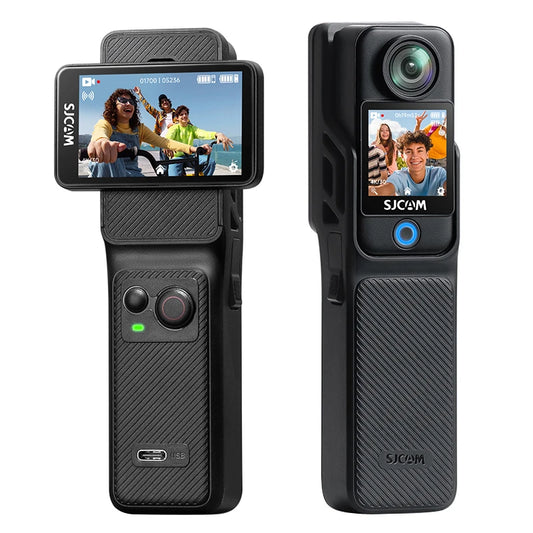 SJCAM C400 4K Pocket Camcorder with Stabilization, WiFi for Travel Vlogging & Family Handheld Recording Touch Screen Live Stream