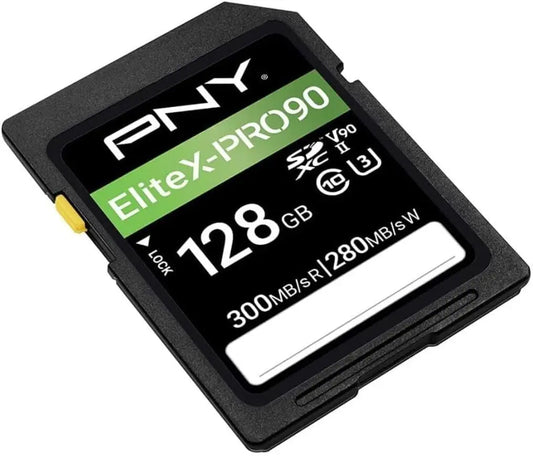 128GB EliteX-PRO90 UHS-II SDXC Card, R300MB/s W280MB/s, U3 V90 for 8K UHD, DSLR, Mirrorless, Professional Video
