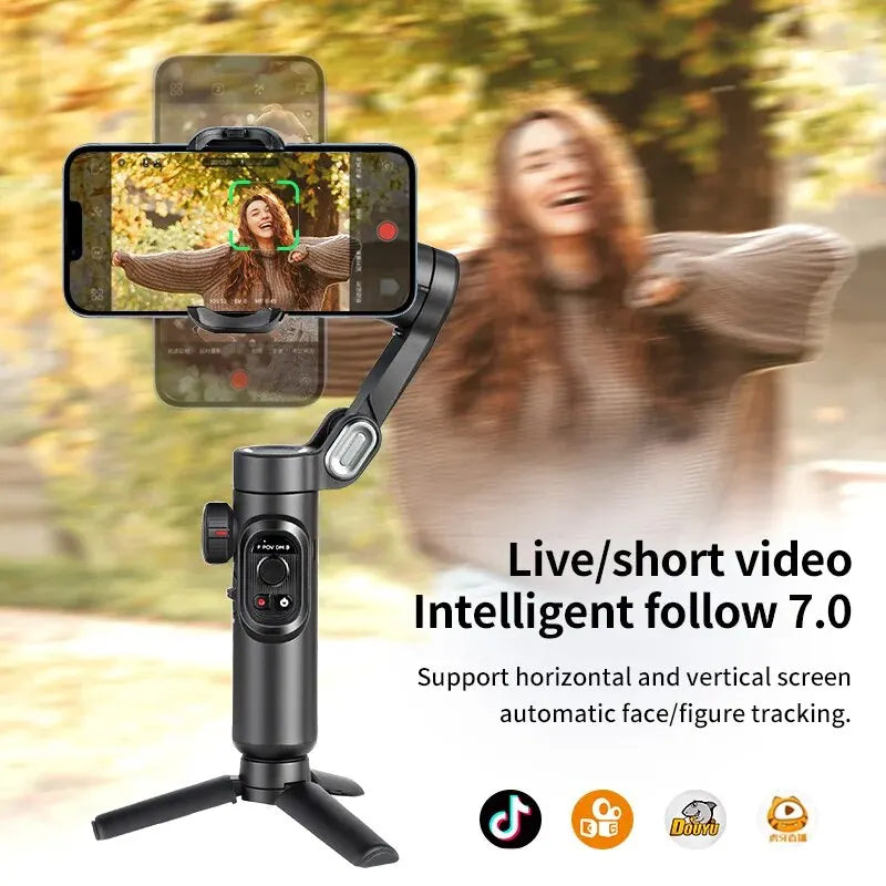 AOCHUAN 3-Axis Handheld Gimbal Stabilizer SmartXE for Smartphone for iPhone Android AI Face Tracking TikTok Vlog **Ships from China**