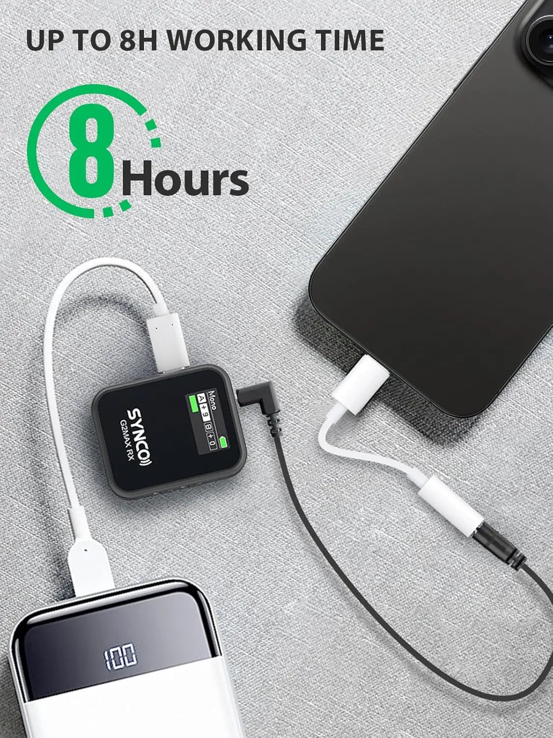 SYNCO Wireless Lavalier Microphone, G2(A2) MAX 2.4G Dual Transmitter Recording 200m 8H for Online Class Vlog Stream YouTube