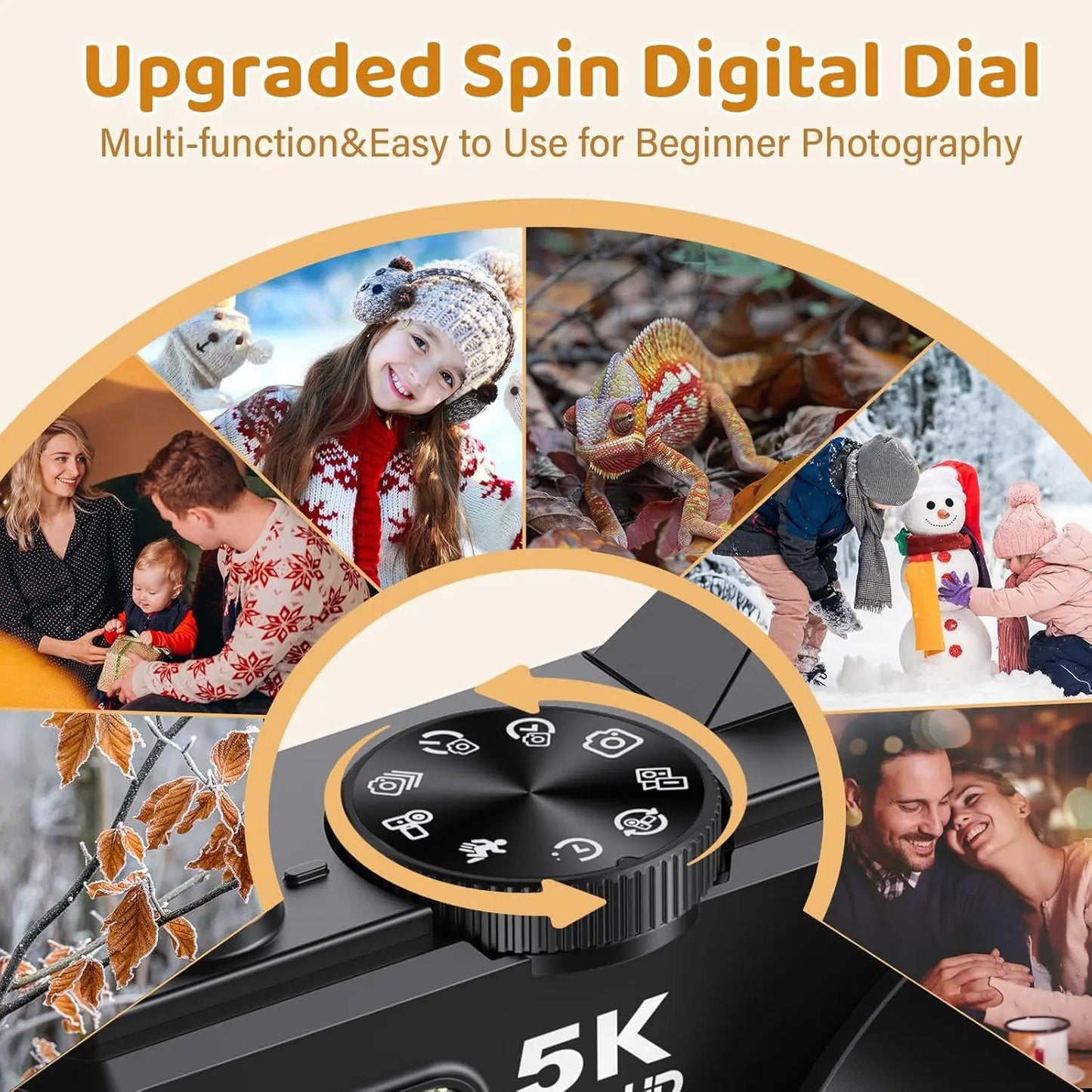 5K UHD Vlogging Camera with 75MP Photo, WiFi Autofocus, 3" 180° Flip Screen, 18X Zoom, 32GB Card & Batteries for YouTube Beginners