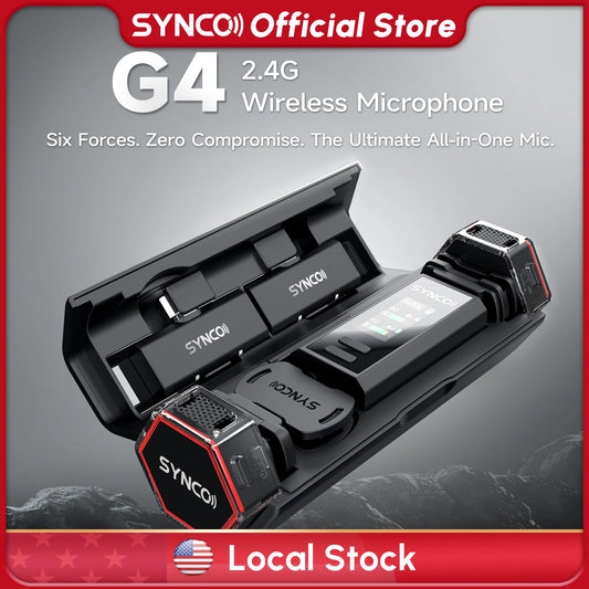 SYNCO G4 Wireless Lavalier Microphone for Smartphone and Camera