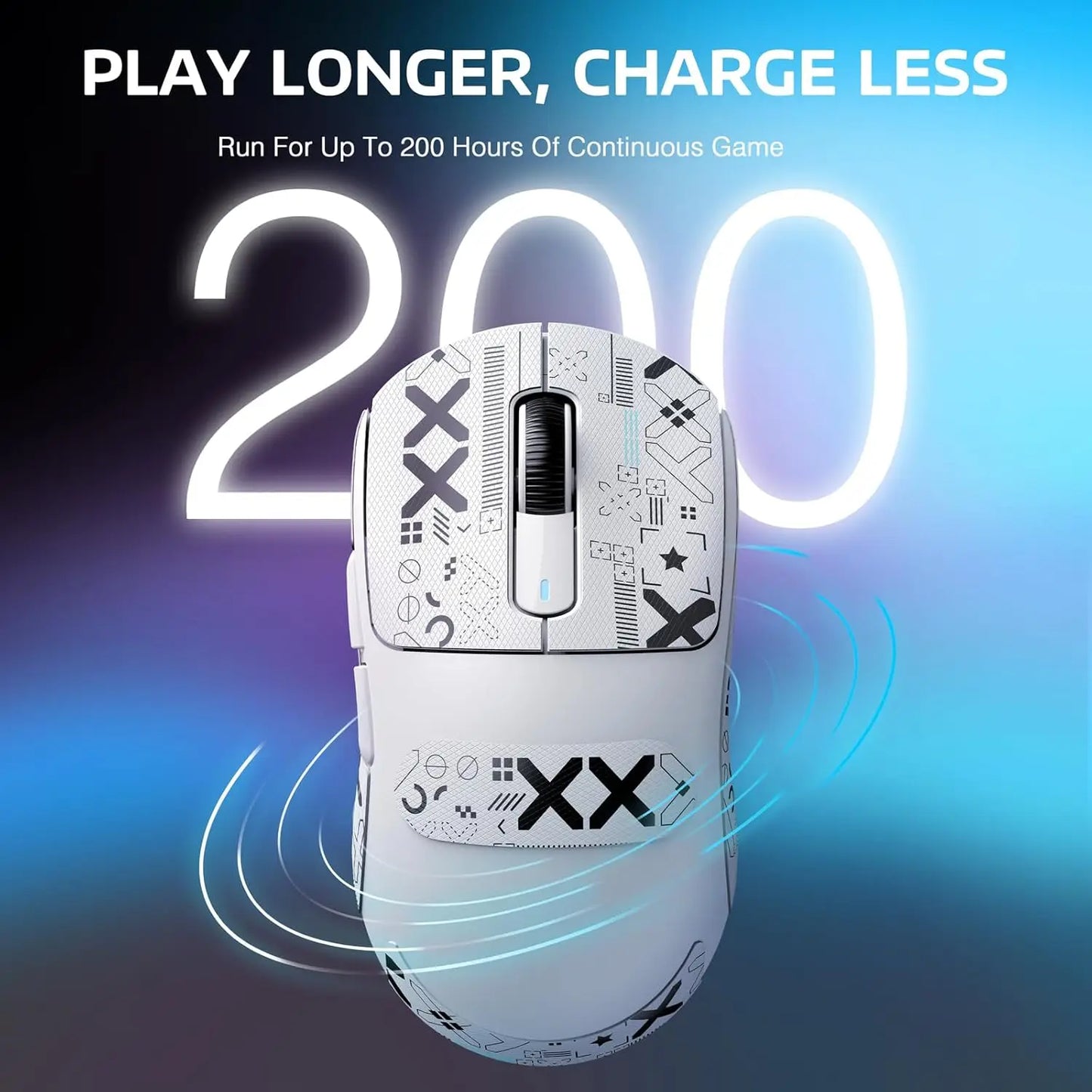 ATTACK SHARK X3 Lightweight Wireless Gaming Mouse, 49g Tri-Mode,PAW3395 26K DPI Sensor, 200h Battery Life,5 Programmable Buttons Multiple Colors