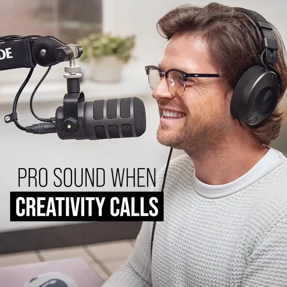 RØDE PodMic USB tile Broast Micrope With XLR and USB Contivity or Podcasting, Streaming, Gaming, Music-Mg and Content Creation (