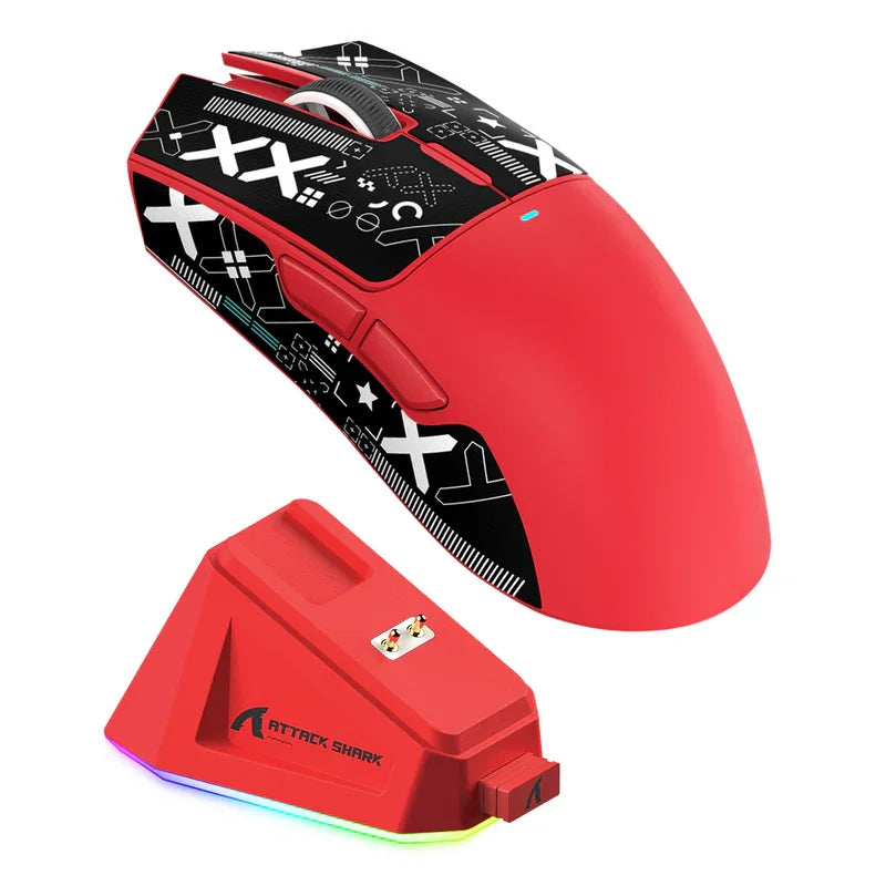 ATTACK SHARK X11 Wireless Gaming Mouse with RGB Magnetic Charging Dock, Wired/2.4G/BT, 22K DPI, Ultralight 59g  Multiple Colors