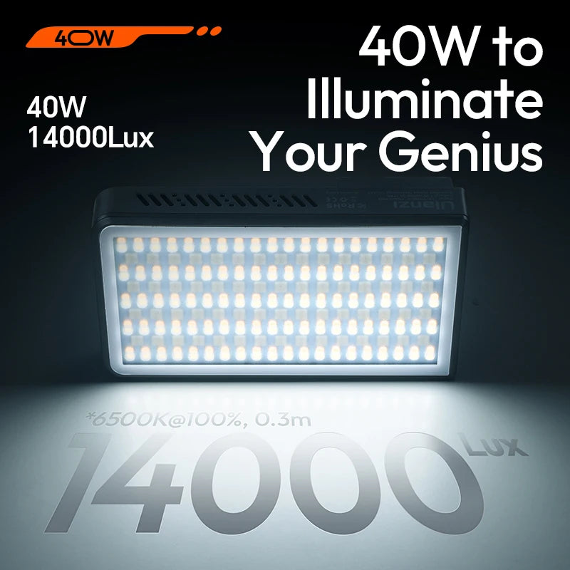 Ulanzi P40 Bi | P40 RGB 40W LED Video Light 2700K-6500K Bi-Color Panel Light for Phone Camera Photography Shooting Livestreaming