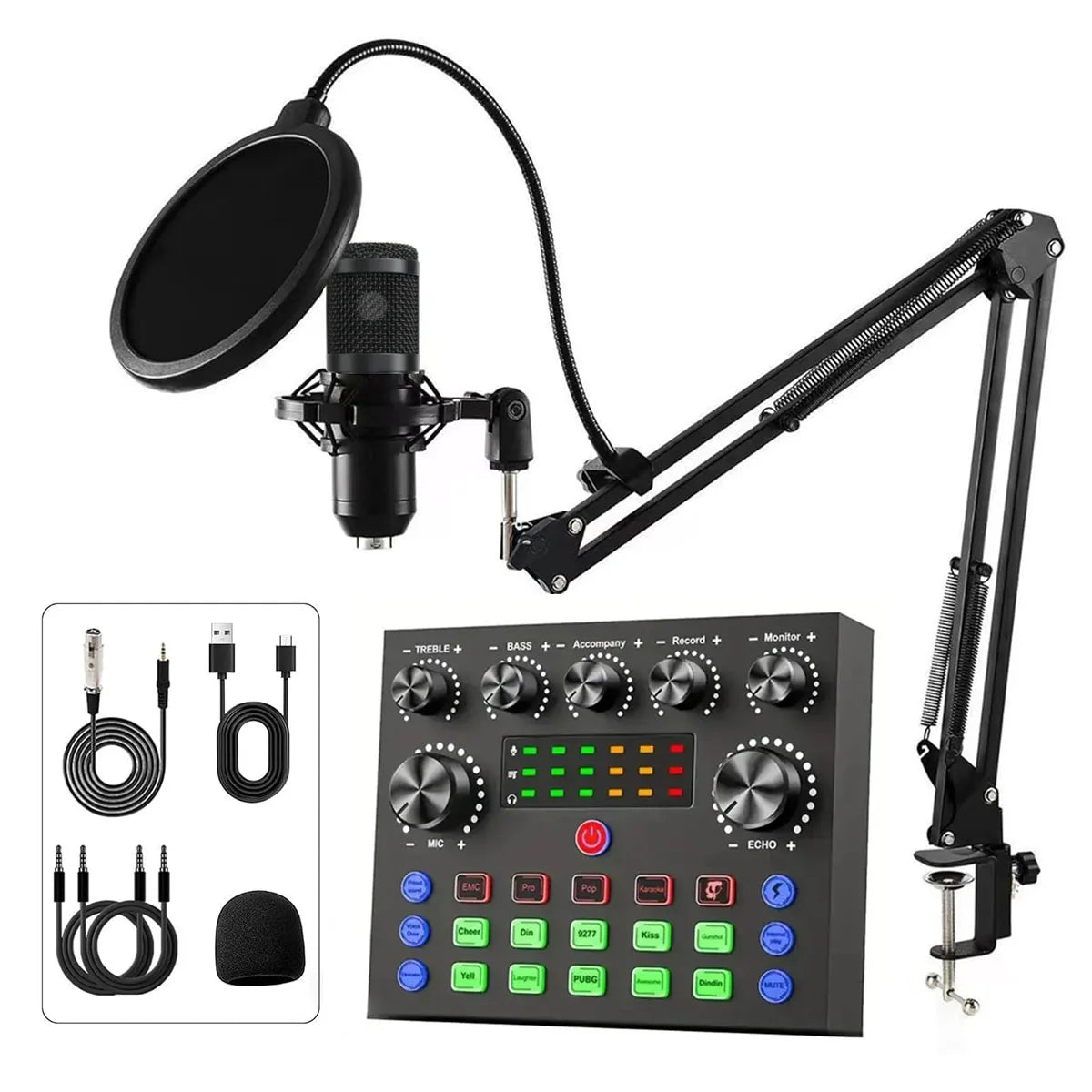 H96 V8S Professional Live Sound Card Microphone Kit