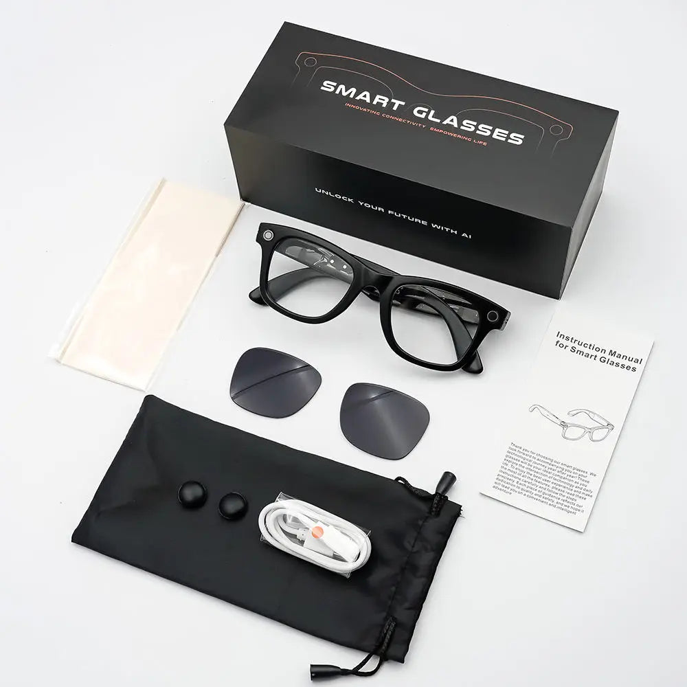 2026 SANVNET GS4 MAX Smart Eyewear 8MP Video Camera Sunglasses Wi-Fi Transfer Audio Record Smart AI Glasses with Dual Lenses