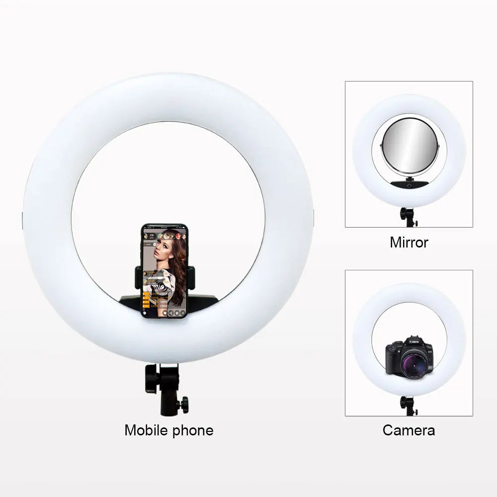 Yidoblo FD-480II LED Light Ring Kit Bi-color 96w Selfie Light Video Ring Light Lamp with Light Stand Bag Led Makeup Right CRI95+