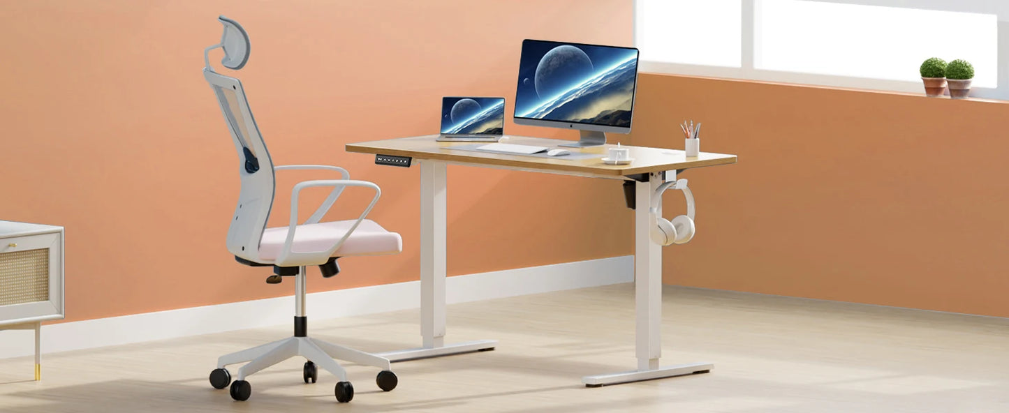 JHK Electric Standing Desk - 40x24 Inch Wooden Frame