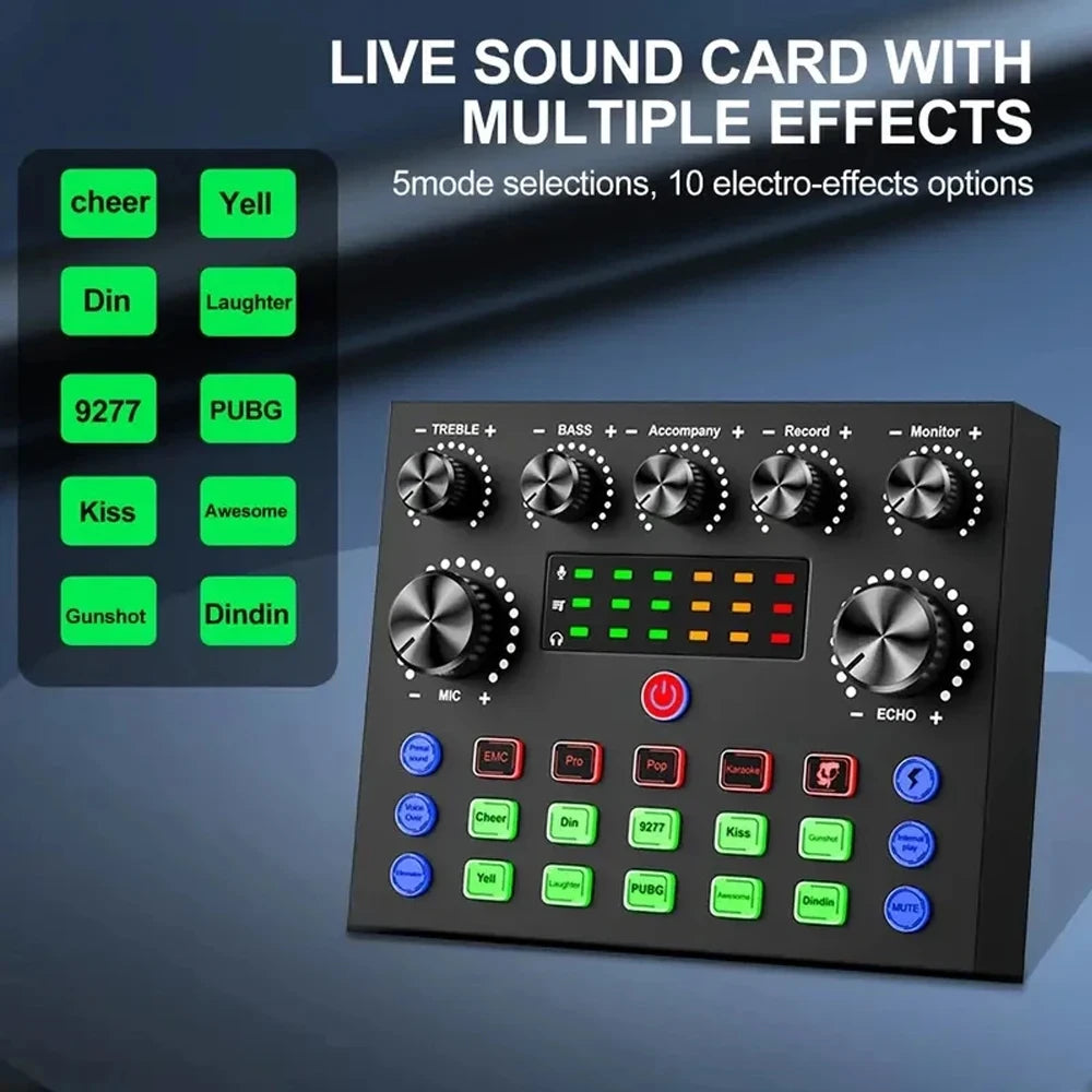 H96 V8S Professional Live Sound Card Microphone Kit