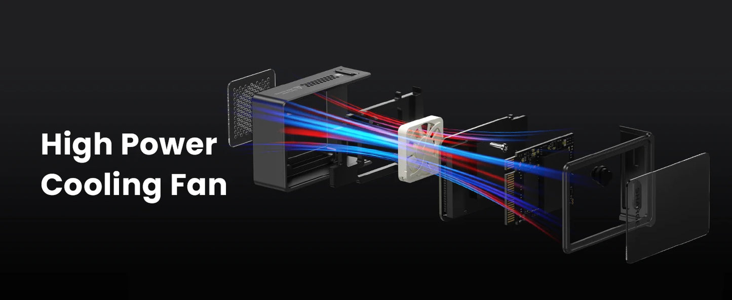 Sharge M.2 NVMe Enclosure with Active Cooling and Aluminum Case