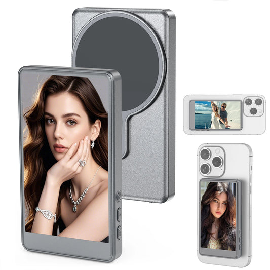 Vlog Selfie Monitor Screen for Phone ( Does Not Support iPhone 17) for Selfie Vlog , Magnetic Mount for Mag Safe, Wireless Connection