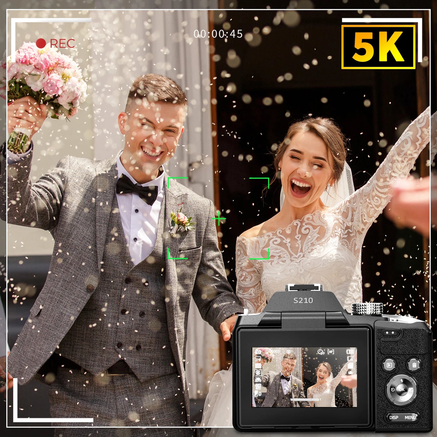 NBD 64MP Digital Cameras for Photography, 16X Optical Zoom Camera with WiFi & App Control, Vlogging Camera with 180°Flipable Screen