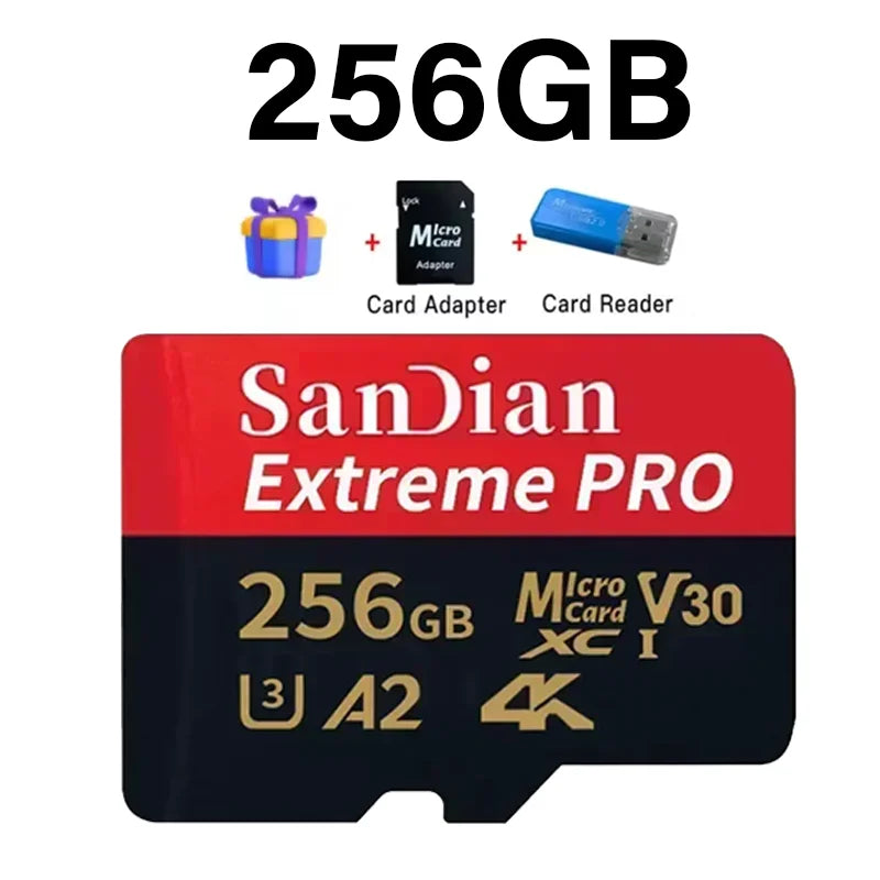 Class 10 U3 V30 Waterproof Memory SD Cards with USB Adapter 128GB 512GB High Speed Micro TF/SD Card for Phone Laptop Camera **Ships from China**