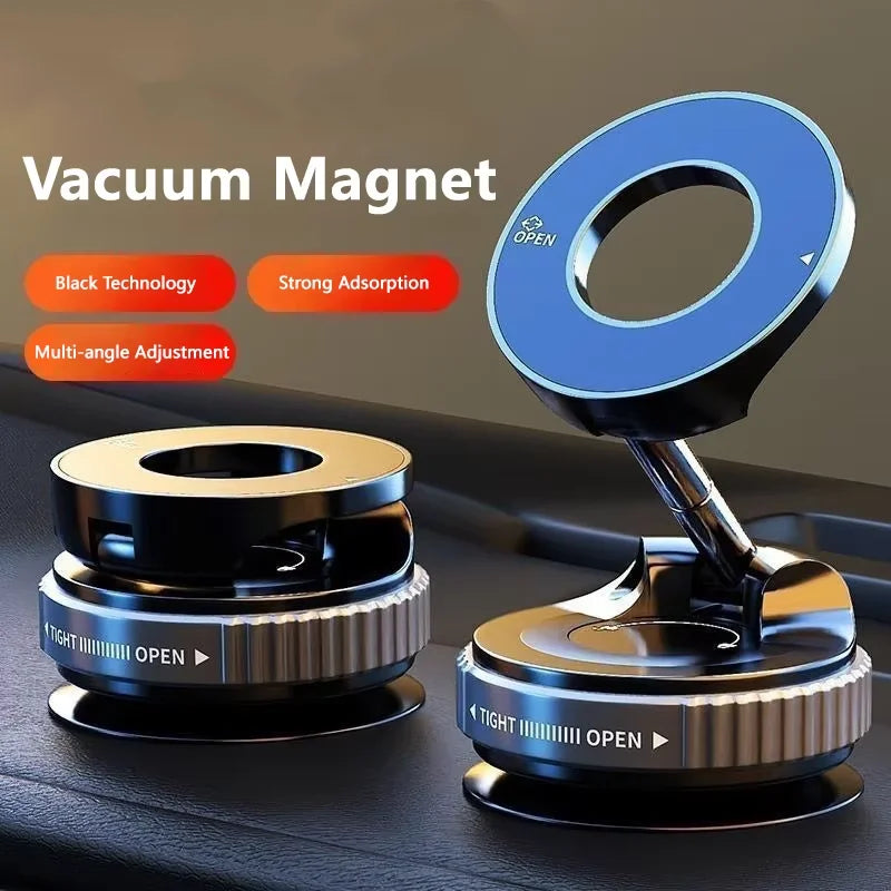Strong Magnetic Phone Holder Foldable Design 360° Adjustable Vacuum Car Mount For Cell Phone For iphone Live Streaming