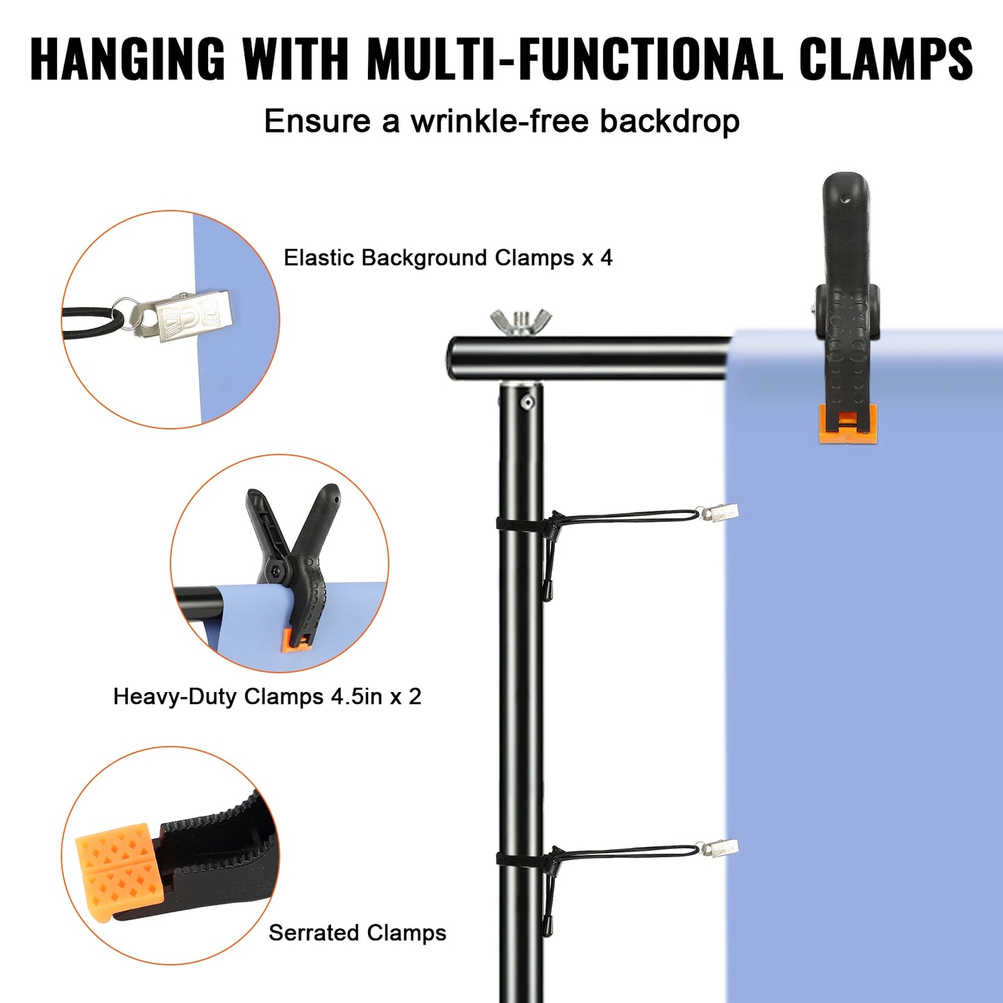 SucceBuy 12 x 10ft/10ft x 10ft  Heavy Duty Backdrop Stand Height Adjustable Photography Backdrop Stand for Party Wedding Display