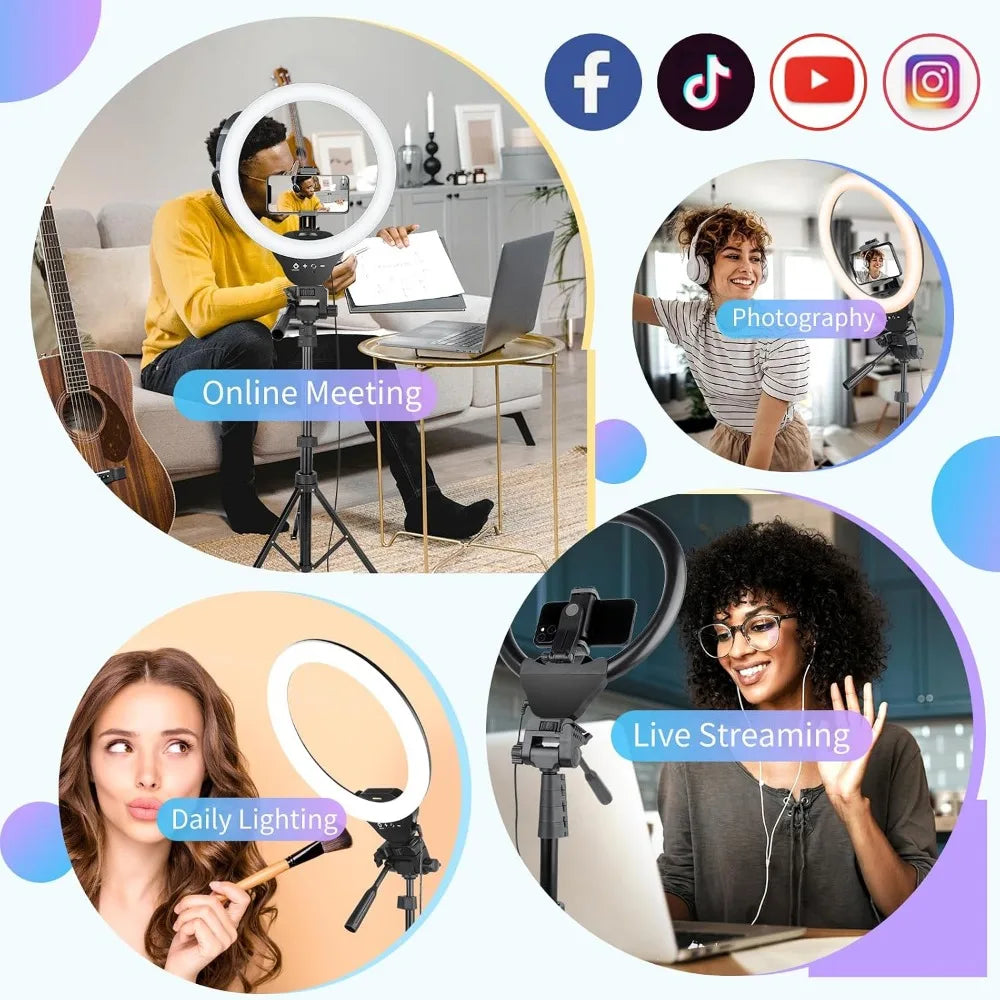 12-inch Ring Light, 67-inch Stick, Tripod for Live Stream, Video, Social Media, Universal Phone and Camera Compatibility