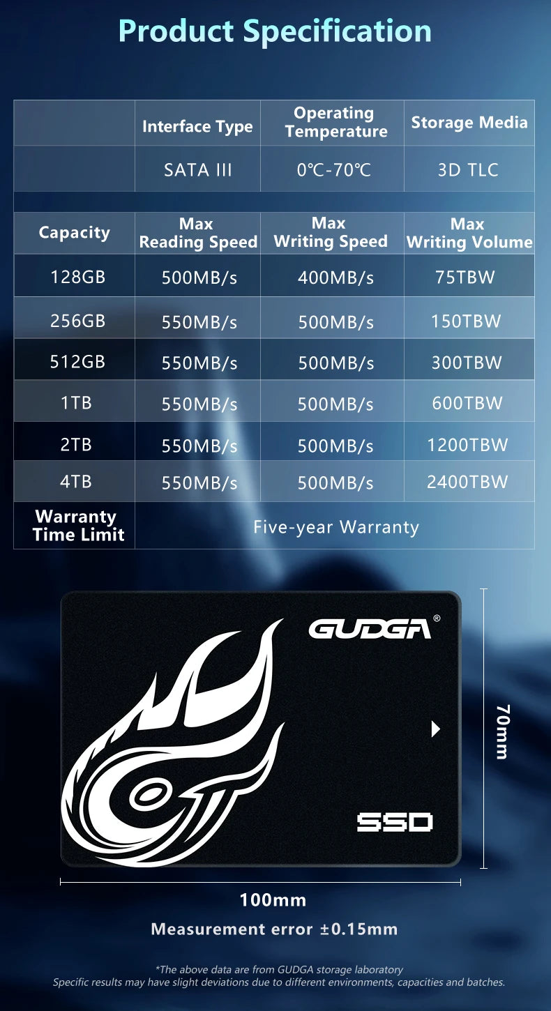 Gudga 2.5 Inch SATA III Internal Solid State Drive