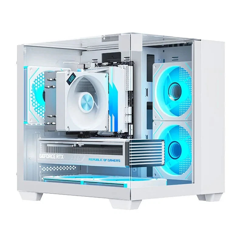 Yeah Magic CUBE MATX PC Case 270° Panoramic View Ultra-Clear Triple-Glass Showcase Design Supports up to 5 Fans