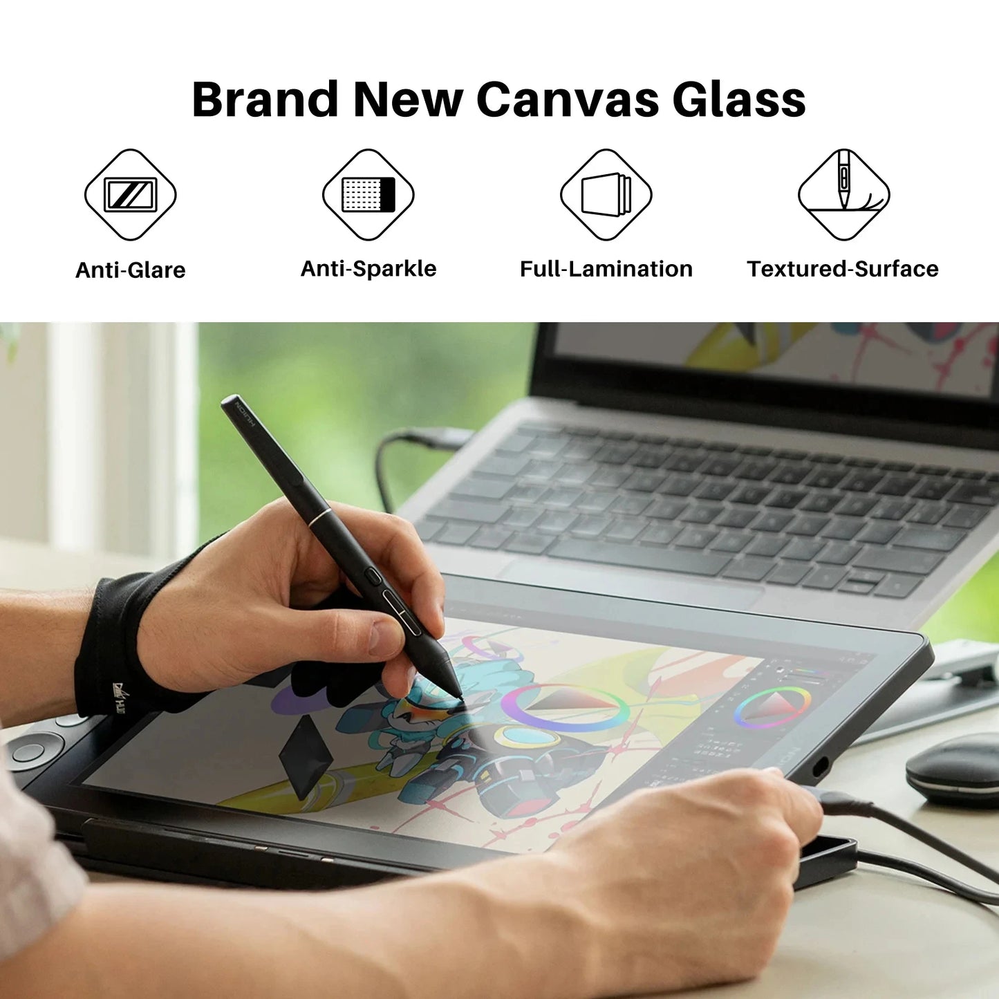 Huion Tablet Kamvas 13 (Gen 3) Graphics Tablets Monitor 16K Levels Pressure 13.3 Inch Screen Drawing Display PenTech 4.0 Stylus
