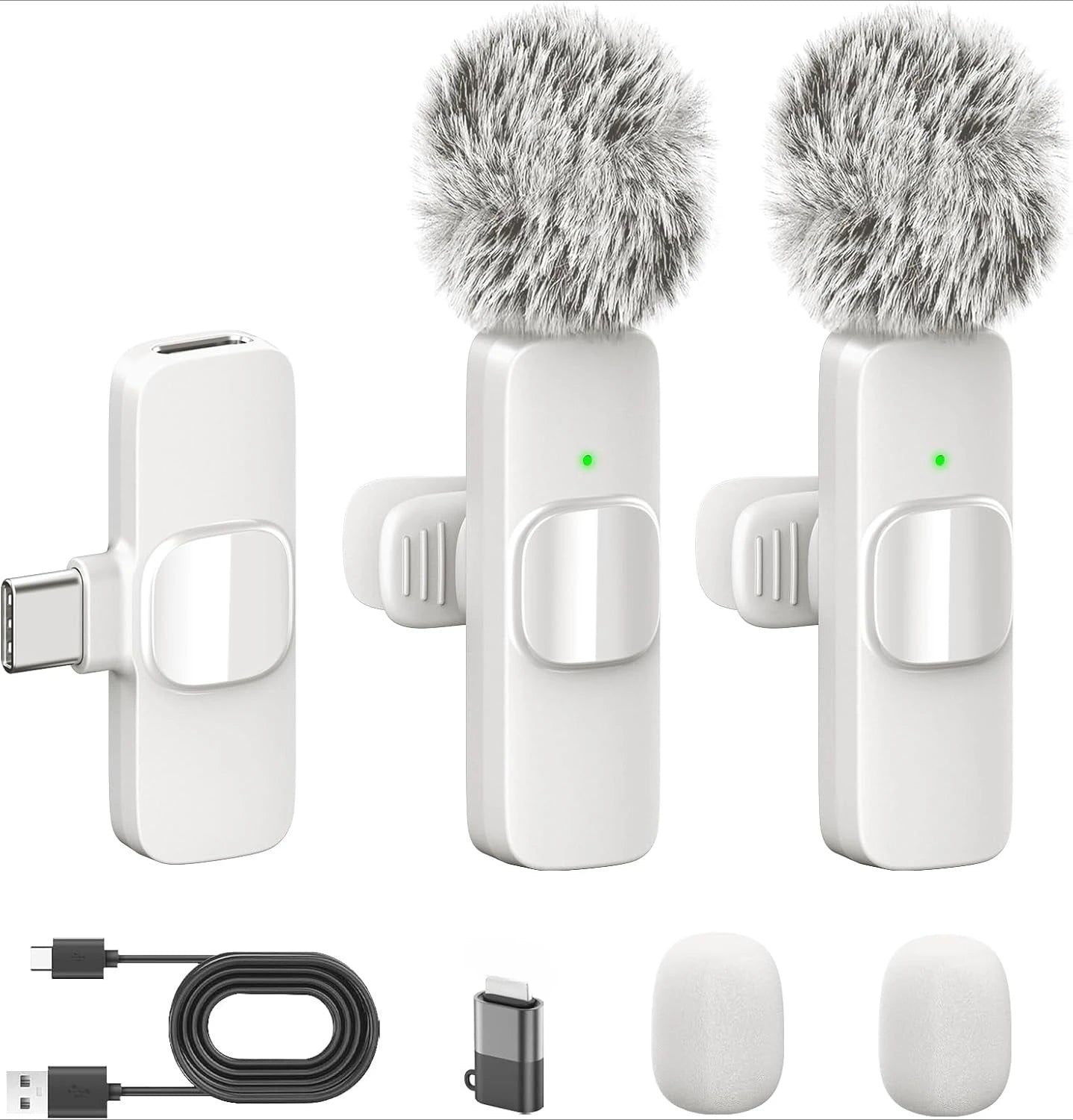 Wireless Lavalier Microphone for iPhone 17/16/15/Android with Noise Reduction USB C Mini Microphone for Vlog YouTube Recording,**Ships from China**