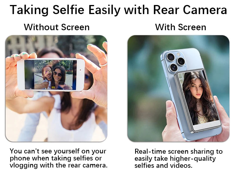 Vlog by Unitedtime 4 Inch Wireless Smartphone Monitor With MagSafe Mount For Vlogging