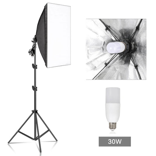 Photography Softbox Lighting Kits 50x70CM Professional Continuous Light System Soft Box For Photo Studio Equipment