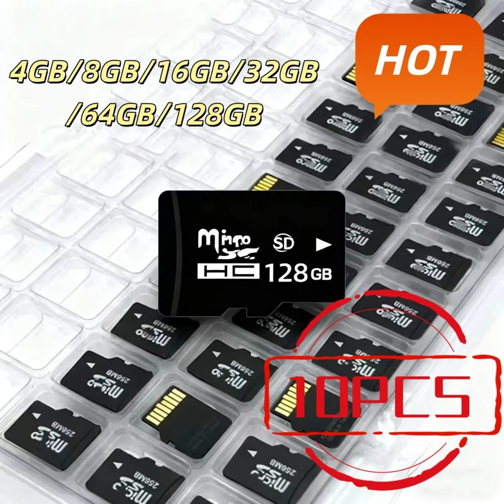 10pcs 8/16/32/64/128GB Flash Memory Card Portable High Speed Micro TF Card for Android Smartphone Tablet Camera Accessories