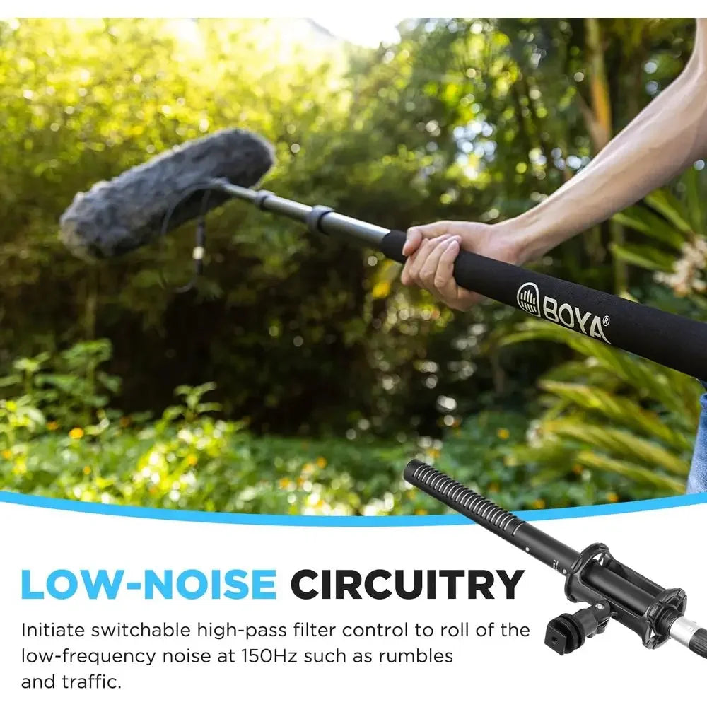 XLR Micrope BY-BM6060 Super-Cardioid Shotgun Condenser Micrope with 24 48V Phantom Power or Camera ilm Interview ENG/EP Outdoor