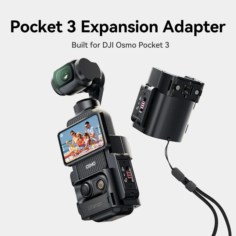 Ulanzi PK-06 Expansion Adapter for DJI Osmo Pocket 3 with Magnetic Quick Release Mount Cold Shoe for Video Light Mic Tripod Vlog