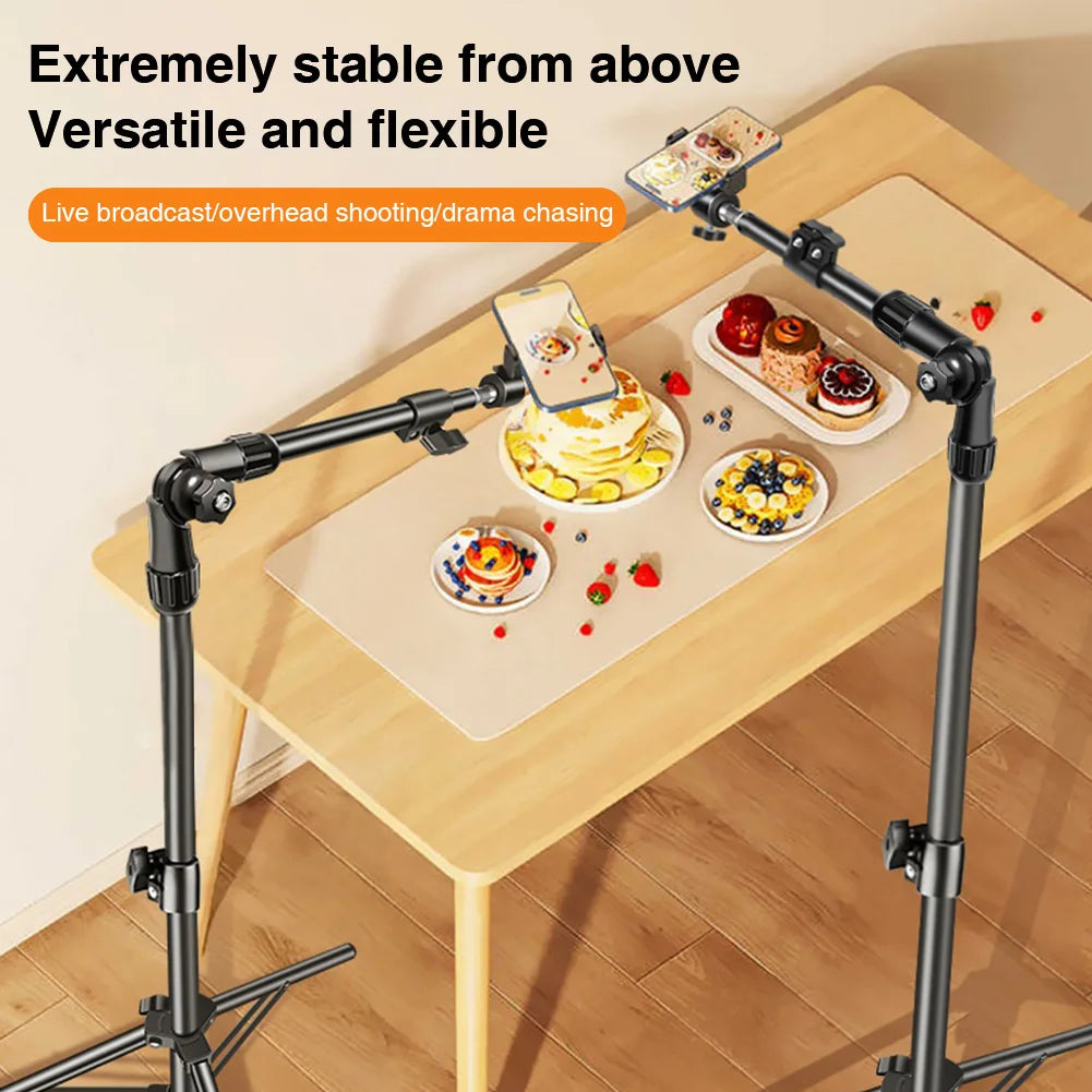 Adjustable Aluminum Smartphone Tripod With Horizontal Overhead Stand
