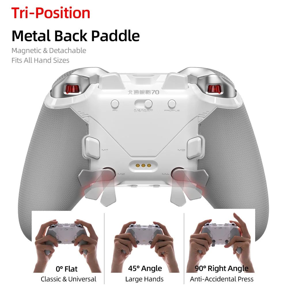 BEITONG KP70 Gamepad Haptic Feedback Elite Dual Auto-Sense Trigger Wireless Game Controller for PC/Switch/Android/iOS/Steam