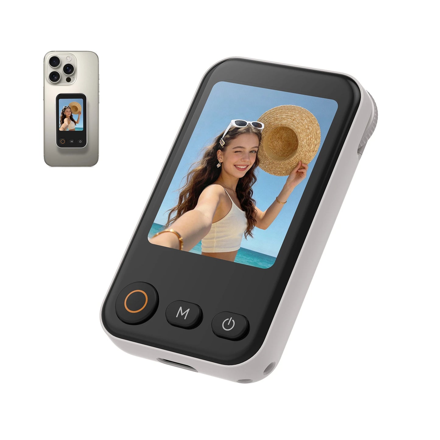 TELESIN Magnetic Selfie ZOOM Control Mini Monitor Screen Vlog Selfie For iPhone Android Iphone Wireless Remote for MagSafe **Ships from China**