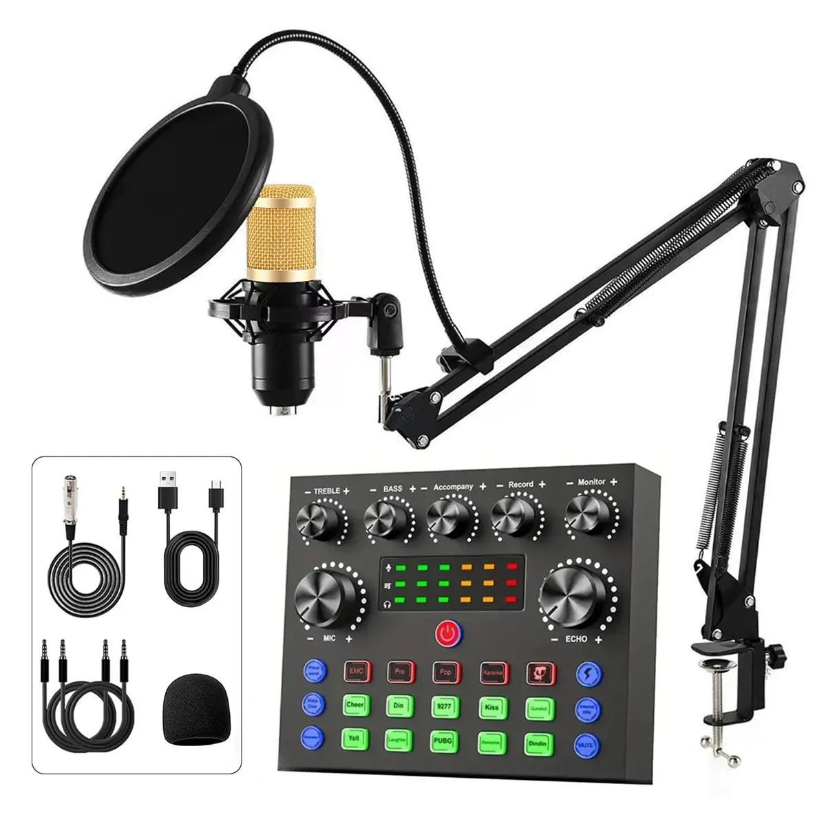 H96 V8S Professional Live Sound Card Microphone Kit