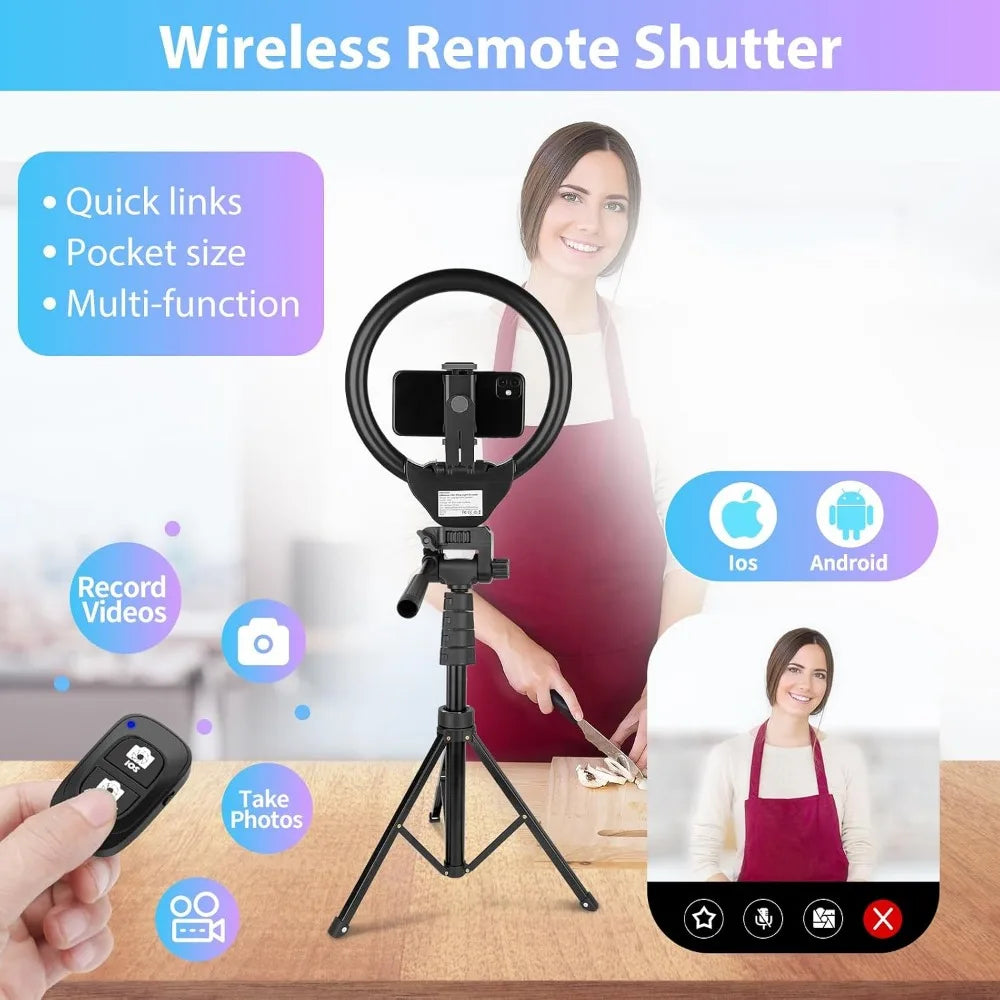 12-inch Ring Light, 67-inch Stick, Tripod for Live Stream, Video, Social Media, Universal Phone and Camera Compatibility