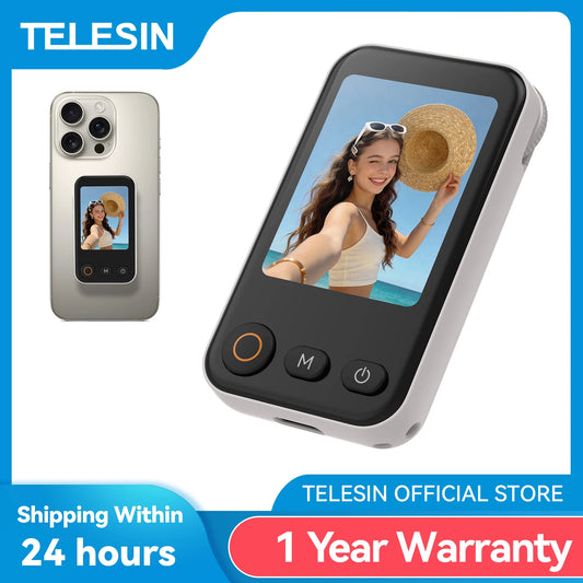 TELESIN Magnetic Selfie ZOOM Control Mini Monitor Screen Vlog Selfie For iPhone Android Iphone Wireless Remote for MagSafe **Ships from China**