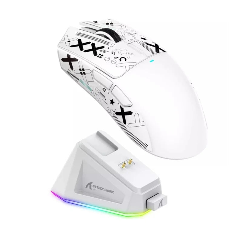 ATTACK SHARK X11 Wireless Gaming Mouse with RGB Magnetic Charging Dock, Wired/2.4G/BT, 22K DPI, Ultralight 59g  Multiple Colors