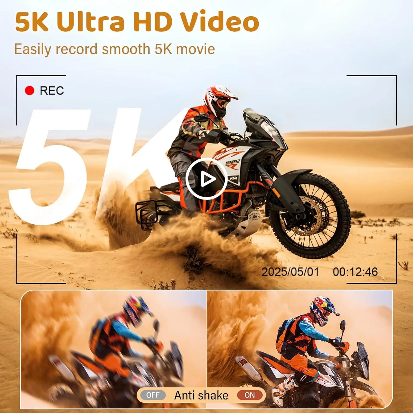 5K UHD Vlogging Camera with 75MP Photo, WiFi Autofocus, 3" 180° Flip Screen, 18X Zoom, 32GB Card & Batteries for YouTube Beginners