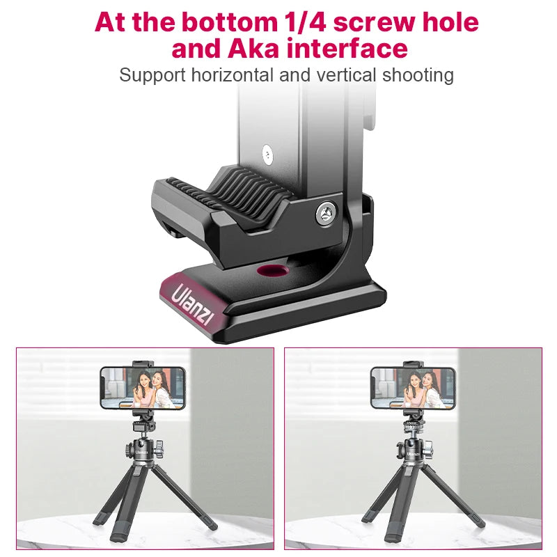 Ulanzi ST-27 Metal Vertical Phone Mount with Cold Shoe