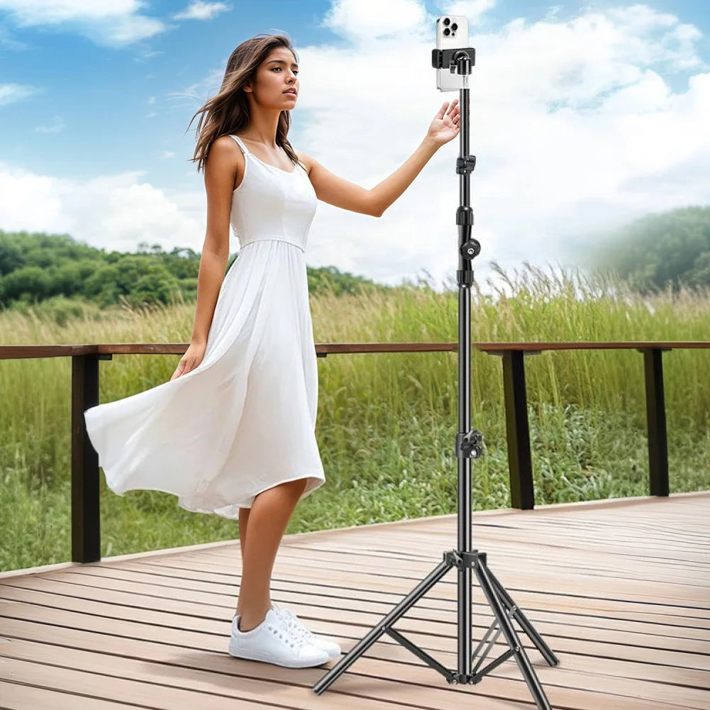 Adjustable Aluminum Smartphone Tripod With Horizontal Overhead Stand