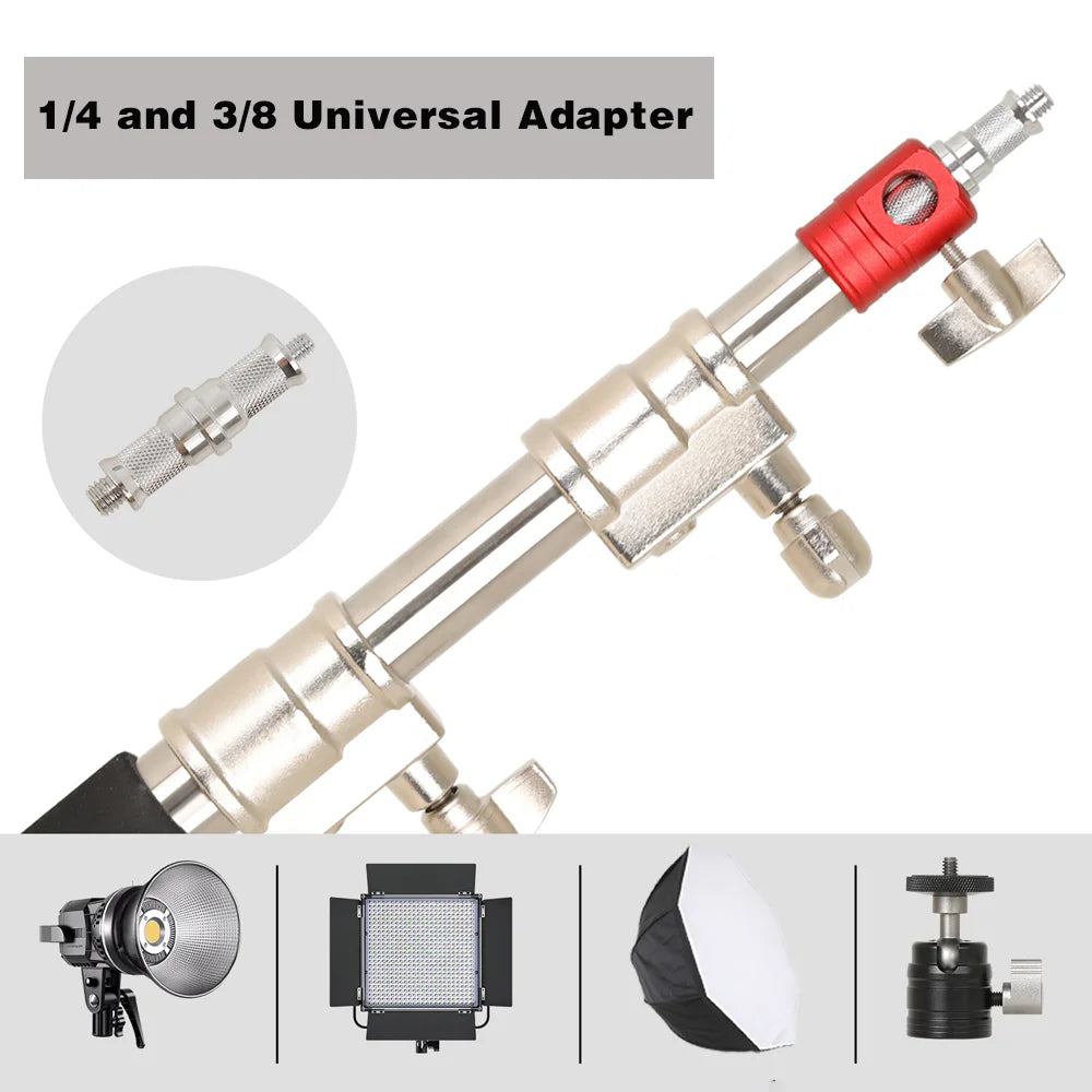 SH 320cm Photography Magic Leg With 3 Wheels All Metal C-Stand Bracket Stainless Steel Tripod For Stainless Steell Arm Crossbar