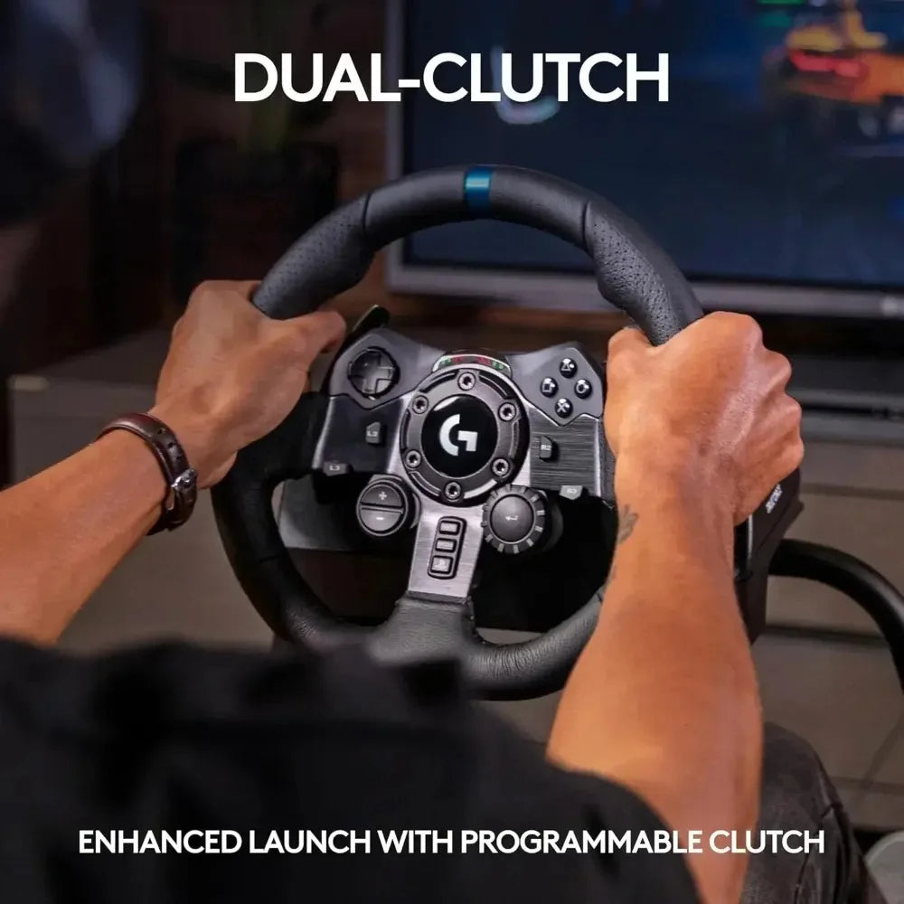 Gaming Steering Wheel with Pedals TRUEFORCE 1000Hz Force Feedback for PS5 PS4 PC Mac Leather Black Racing Wheels