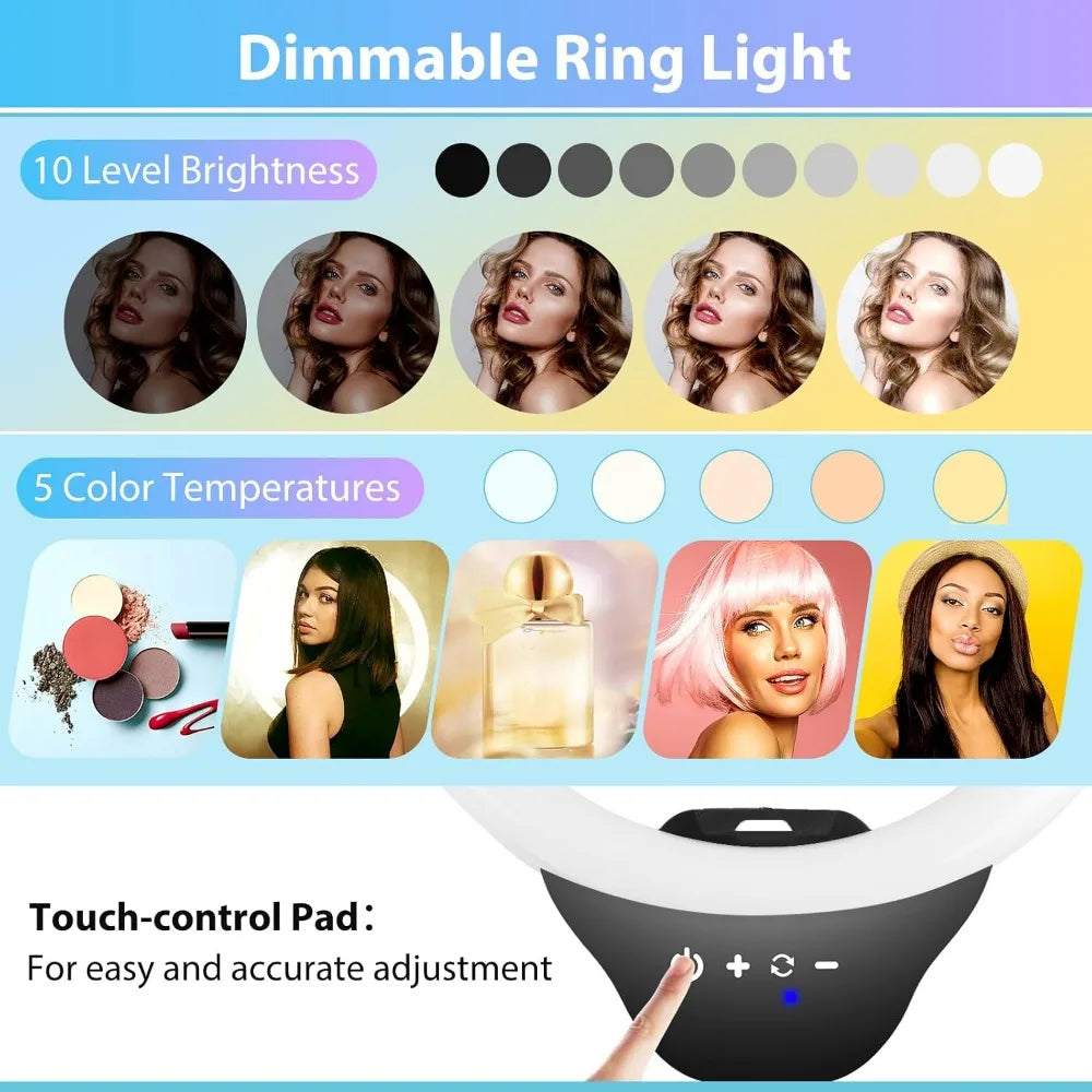 12-inch Ring Light, 67-inch Stick, Tripod for Live Stream, Video, Social Media, Universal Phone and Camera Compatibility
