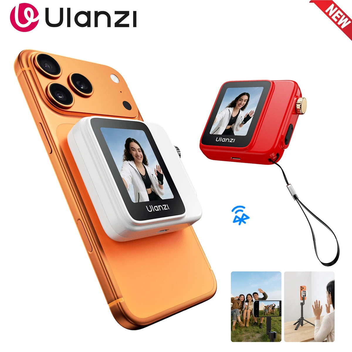 Ulanzi VM02 Selfie Monitor Screen Magnetic Mirroring for iPhone 17 16 PRO Smartphone Android Vlog with Remote Control Wireless ** Ships from China**