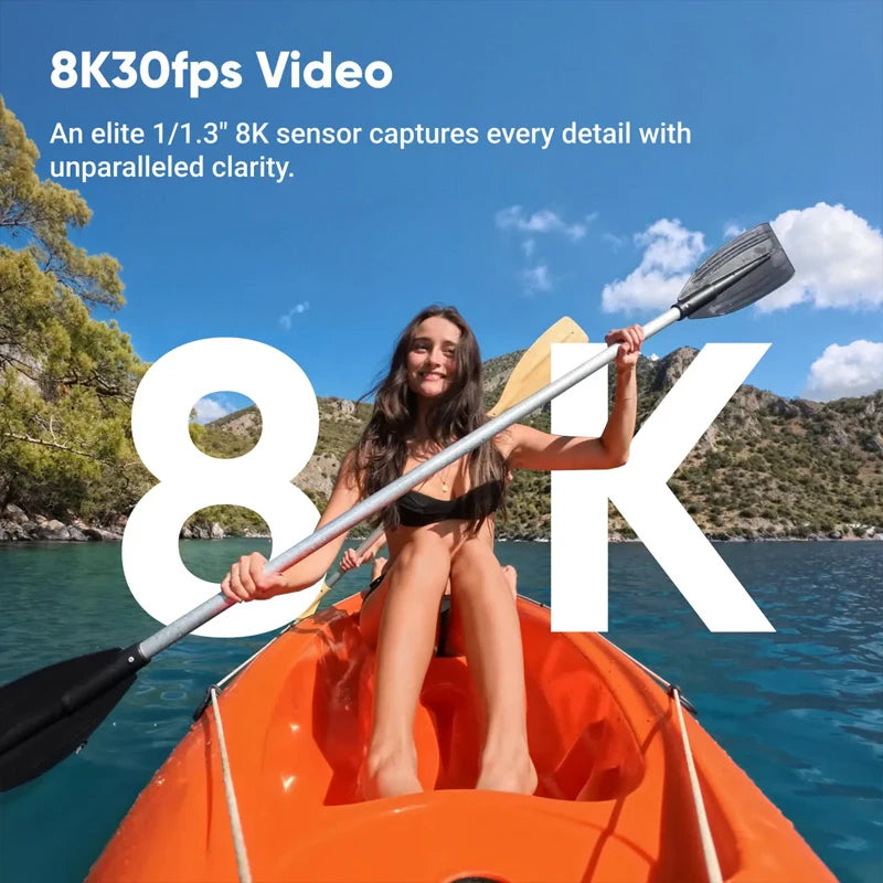 Insta360 Ace Pro 2 8K Al-Powered Action Cam 2.5" Flip Touchscreen Rugged & Waterproof to 39ft