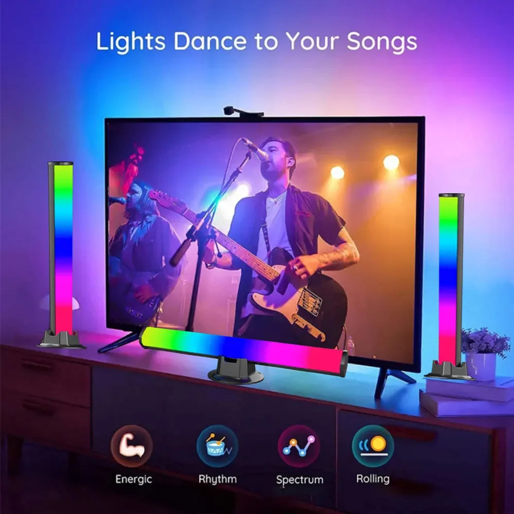 Smart LED Symphony Sound Control Pickup Light RGB Music Rhythm Ambient Lamp With App Control  TV Compute Gaming Desktop Decor